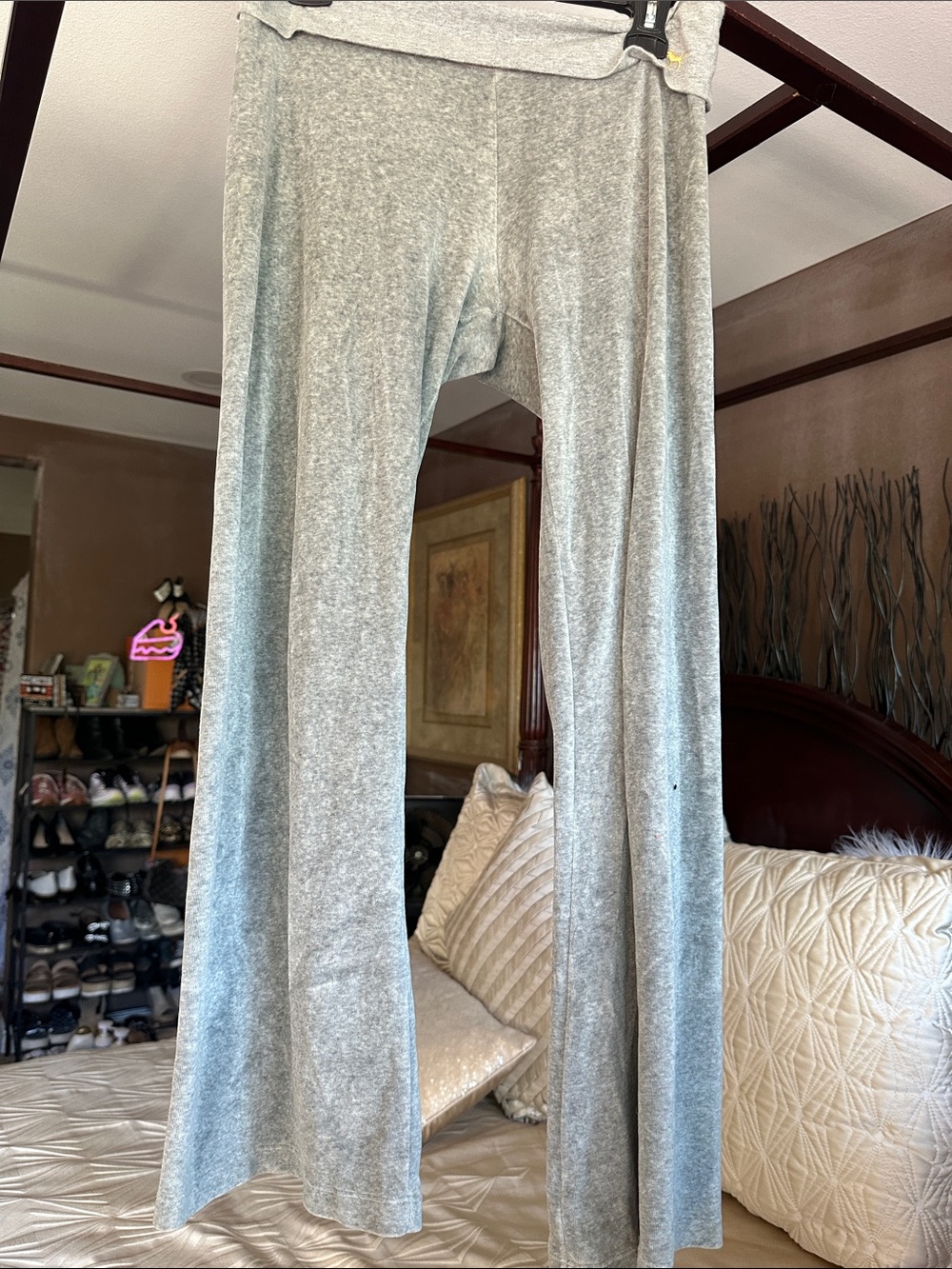 PINK Victoria's Secret Gray Zip-Up Hoodie and yoga pants with Yellow Script - Picture 8 of 13